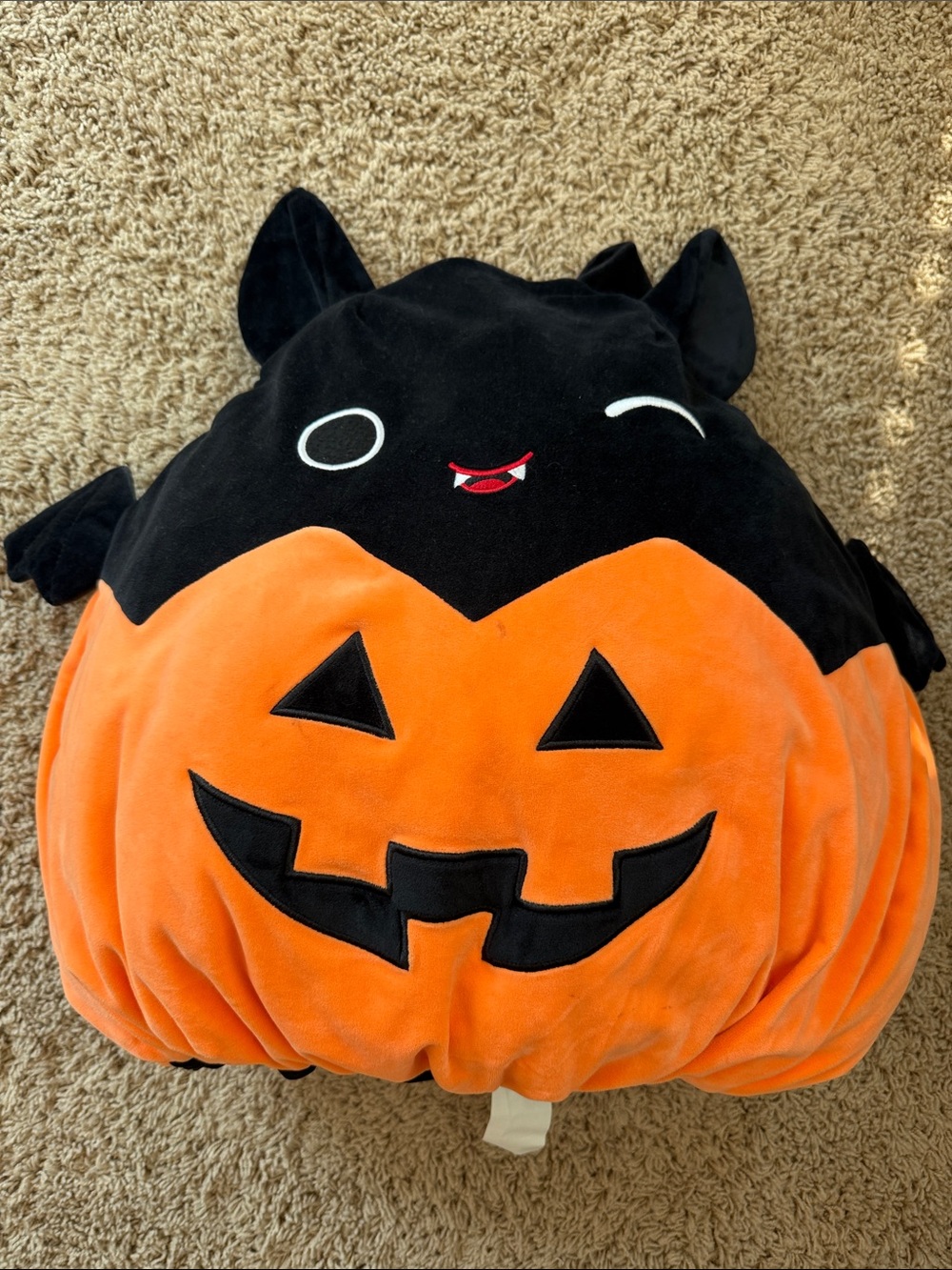 Squishmallows Black & Orange Pumpkin Bat Plush Costume Hoodie